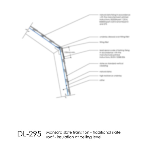 DL295 Mansard slate transition - traditional slate roof - insulation at ceiling level