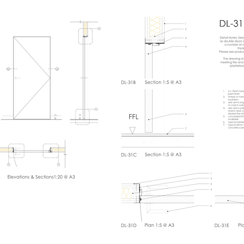 DL31 flush outward opening door thumb