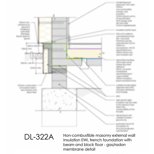 DL322A EWI trench foundation with beam and block floor
