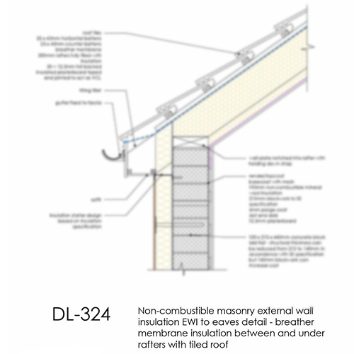 DL324 EWI to eaves detail - insulation between and under rafters