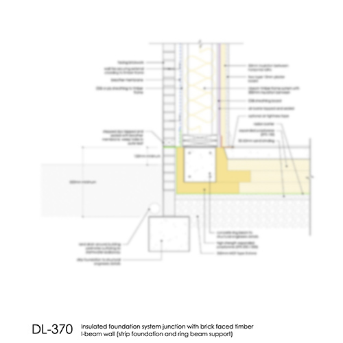 DL370 Insulated foundation system - timber I-beam wall with ring beam