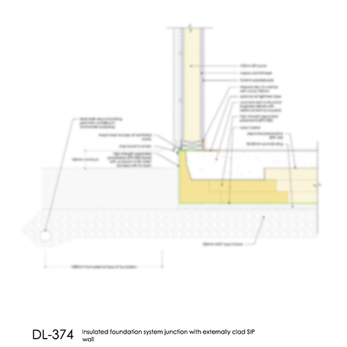 DL374 Insulated foundation system - externally clad SIP wall