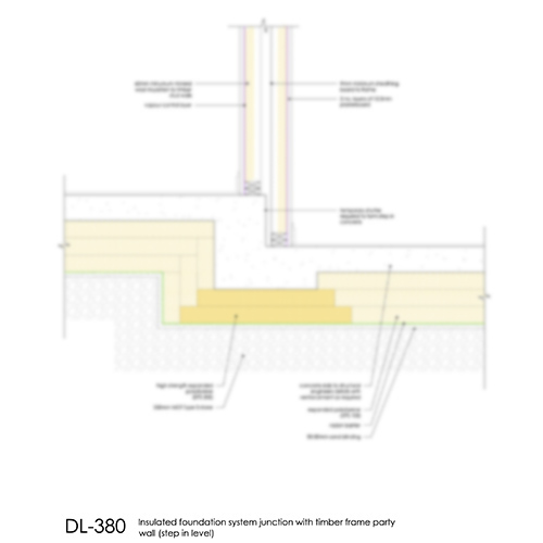 DL380 Insulated foundation system - timber frame party wall