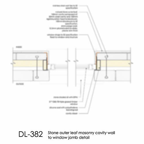DL382 Stone masonry cavity wall - window jamb