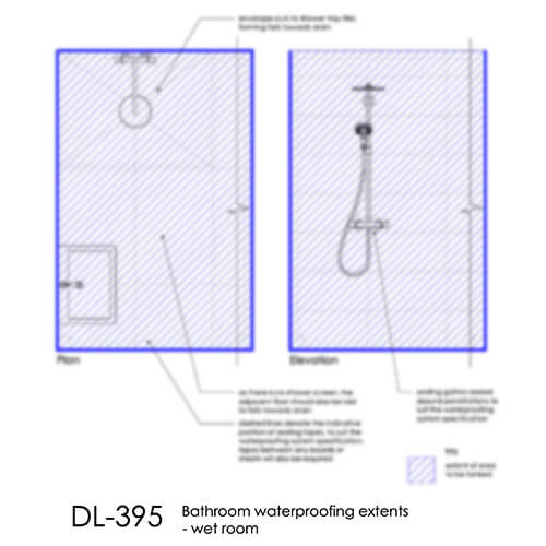 DL395 Bathroom waterproofing extents - wet room