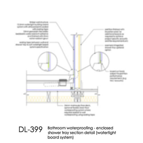 DL399 Enclosed shower tray (watertight board system)