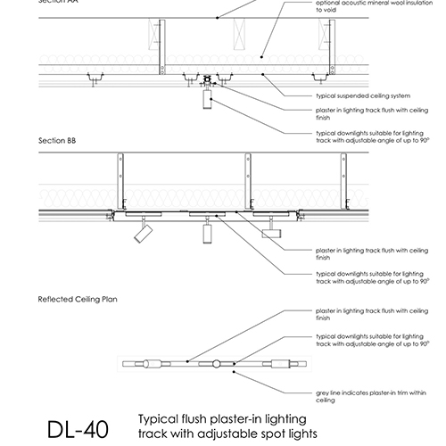 Typical Flush Lighting Track Detail