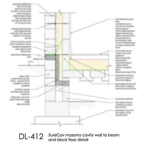 DL412 SureCav masonry cavity wall to beam and block floor