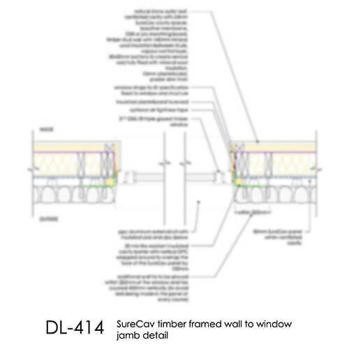 DL414 SureCav timber framed wall to window jamb