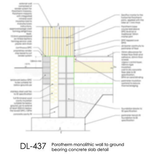 DL437 Porotherm monolithic wall to ground bearing slab