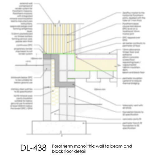 DL438 Porotherm monolithic wall to beam and block floor