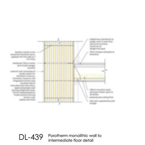 DL439 Porotherm monolithic wall to intermediate floor