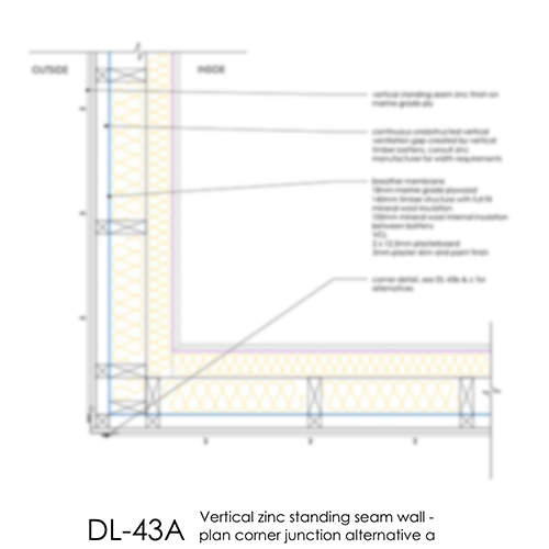 Zinc Standing Seam Wall Corner Details