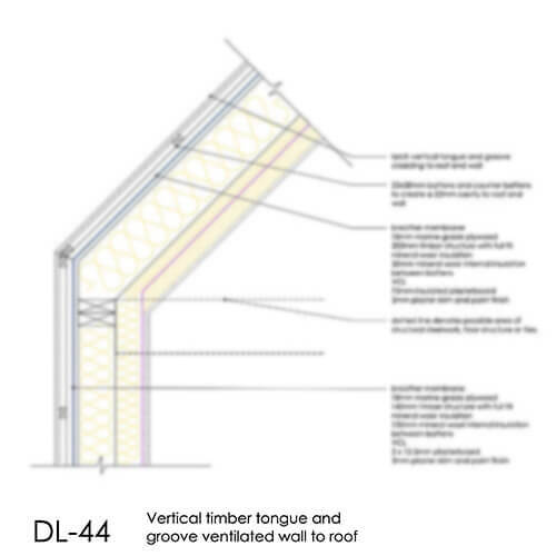 DL44 R1 vertical timber cladding wall to roof detail