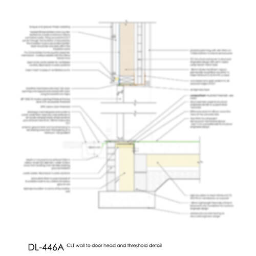 DL446A CLT wall to door head and threshold 2D
