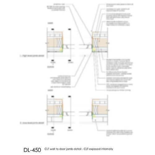 DL450 CLT wall to door jamb - CLT exposed 2D