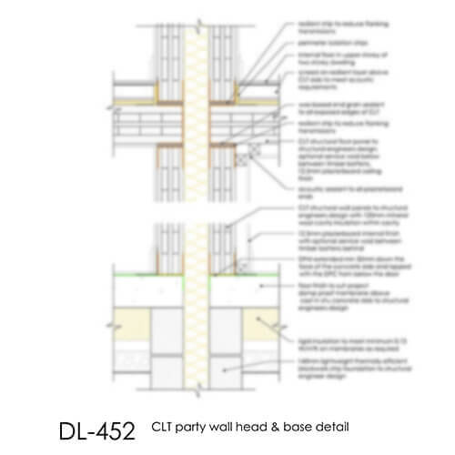 DL452 CLT party wall head & base detail 2D