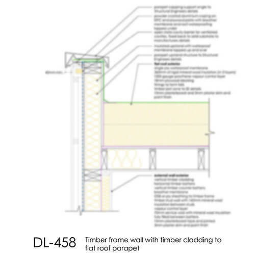 DL458 Timber frame wall to flat roof parapet