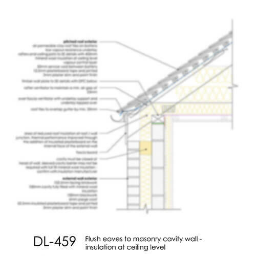 DL459 Flush eaves to masonry cavity wall