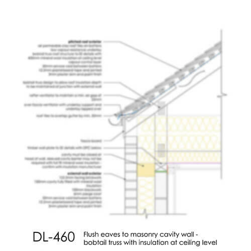 DL460 Flush eaves to masonry cavity wall - bobtail truss