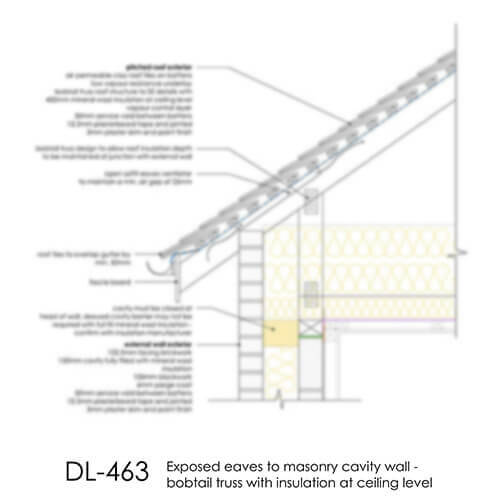 DL463 Exposed eaves to masonry cavity wall - bobtail truss