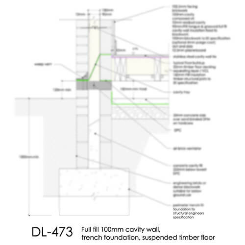 DL473 Extension Full Fill Cavity Wall with Suspended Timber Floor 2D