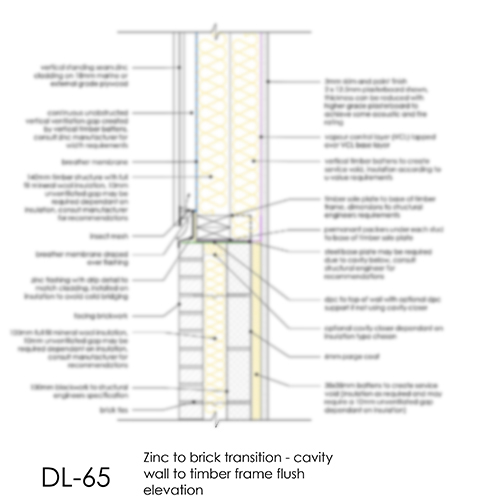 DL65 zinc to brick transition detail