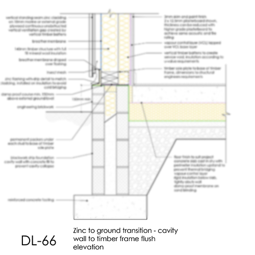 DL66 zinc to ground transition detail