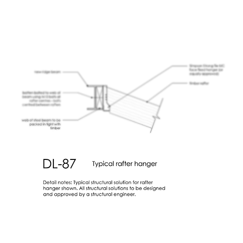DL87 typical rafter hanger detail