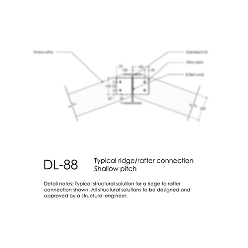 DL88 typical ridge rafter connection detail
