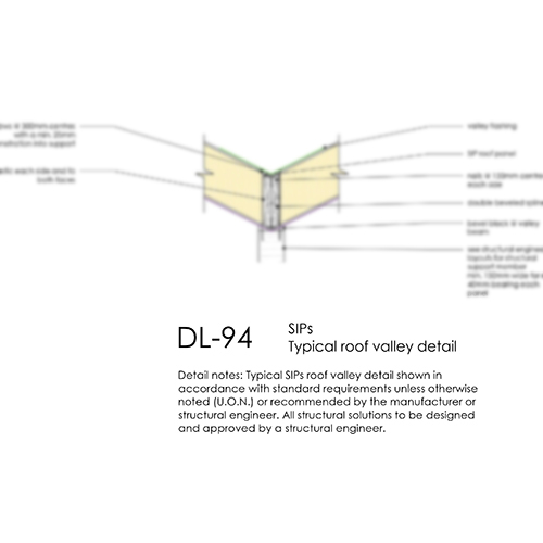 SIP Typical Roof Valley Detail