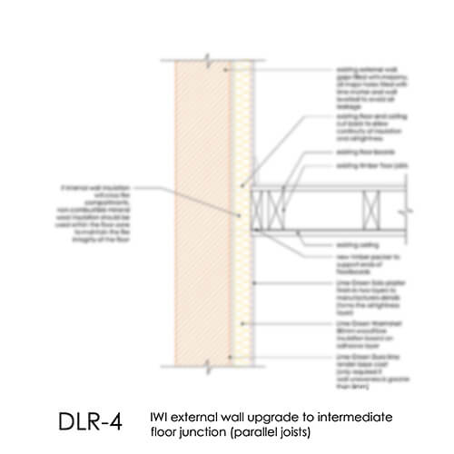 DLR4 IWI intermediate floor junction (joists parallel to wall)
