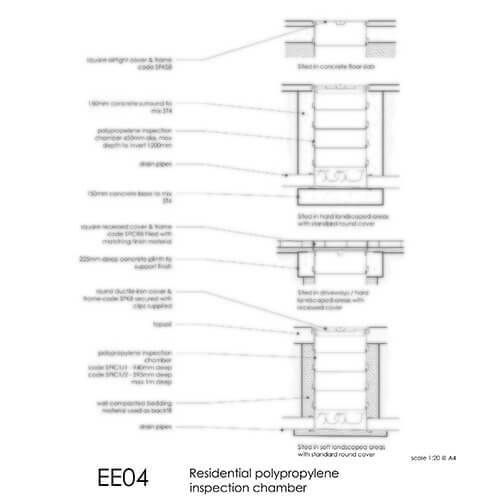 EE04 Residential polypropylene inspection chamber 2D