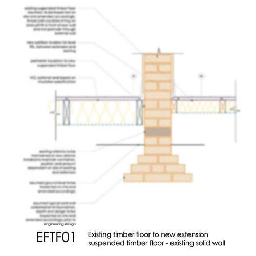 EFTF01 Suspended Timber Floor to Existing Solid Wall 2D