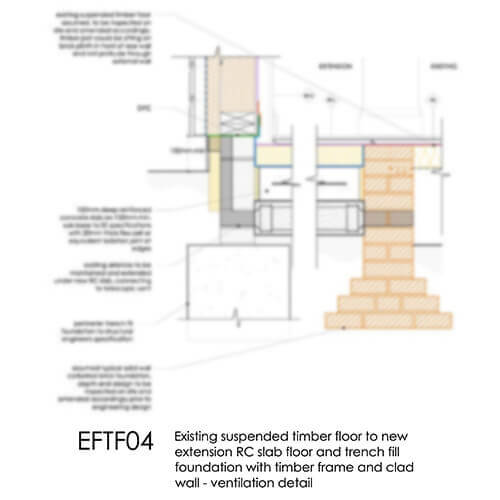 EFTF04 RC Slab Floor Abutting Suspended Timber Floor 2D