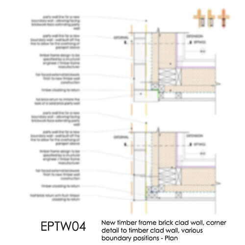 EPTW04 Timber Frame Corner at Party Wall Plan 2D
