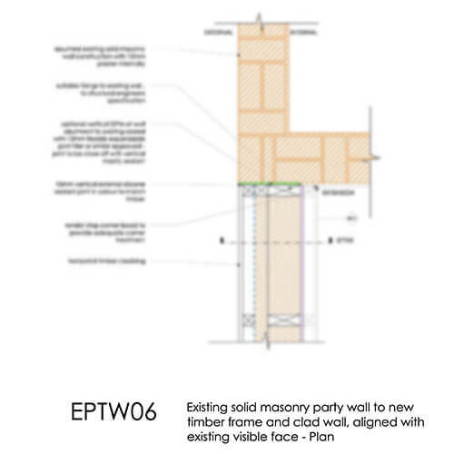 EPTW06 Timber Frame Wall Aligned with Party Wall 2D