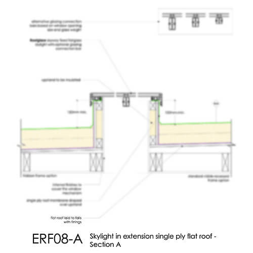 ERF08A - Skylight in extesnion single ply flat roof