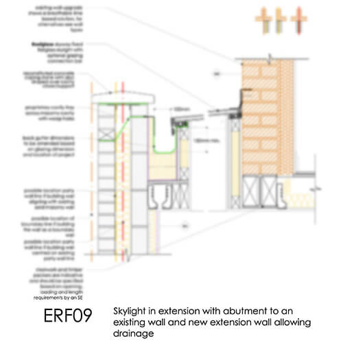 ERF09 - Skylight in extesnion with abutment to exsting wall