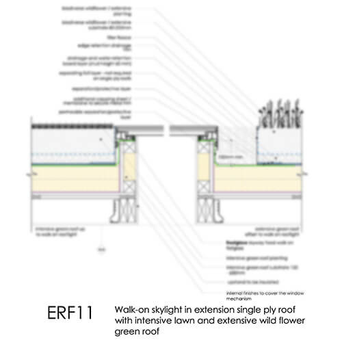 ERF11 - Walk on Skylight to flat green roof