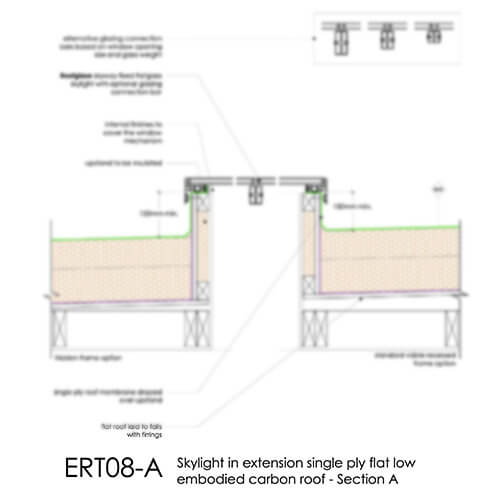 ERT08A - Skylight in flat roof extension wood fibre