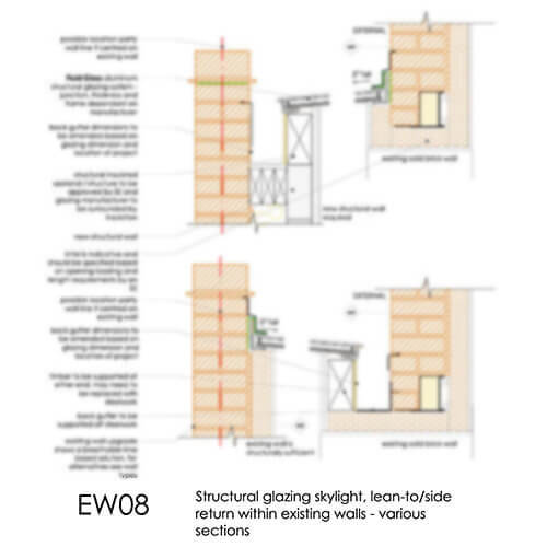 EW08 Structural Glazing Skyligh Side Return existing wall