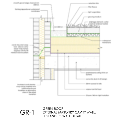 GR1 green roof upstand detail