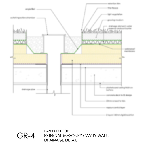 GR4 green roof drainage detail