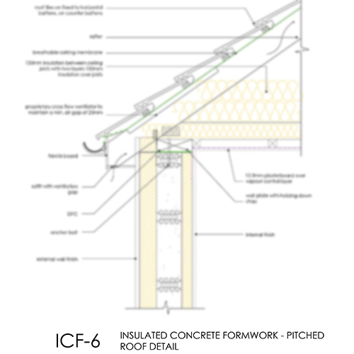 ICF6 ICF pitched roof detail