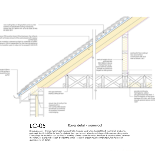 LC05 loft conversion warm roof eaves detail