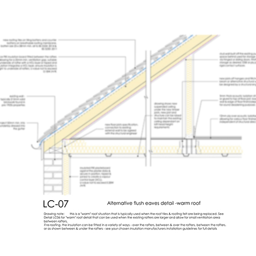 LC07 flush eaves detail warm roof