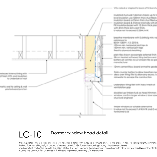 LC10 Dormer window head detail