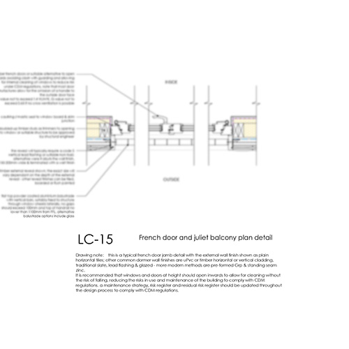 LC15 french door and juliet balcony plan detail