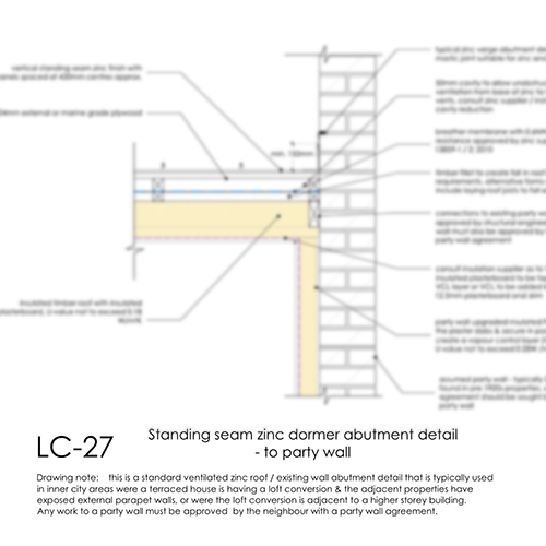 Standing Seam Zinc Dormer Abutment Detail